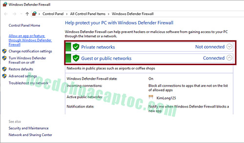 Cách Bật Tắt Tường Lửa Windown