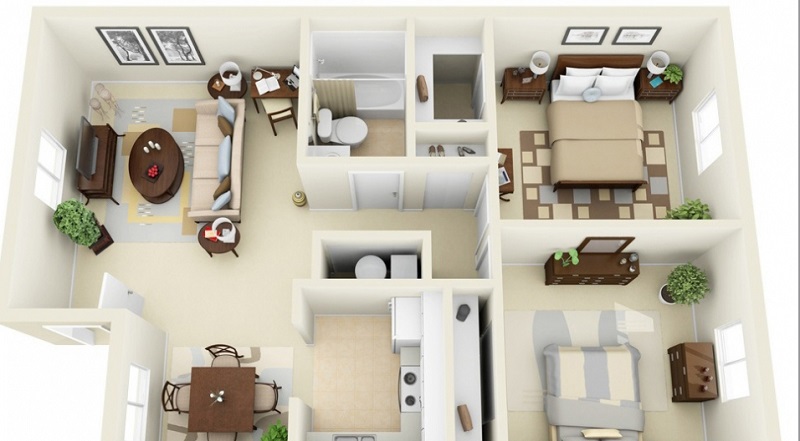 Khóa học Sketchup 2 ban ve thiet ke noi that chung cu 02