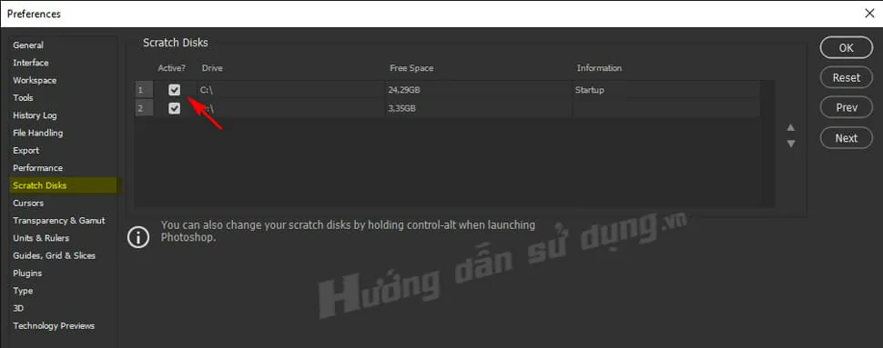 Khắc phục lỗi scratch disk are full trong photoshop 6 Khắc phục lỗi scratch disk are full trong photoshop
