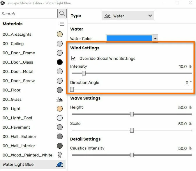 Water vật liệu nước trong Enscape Vật Liệu Nước Trong Enscap
