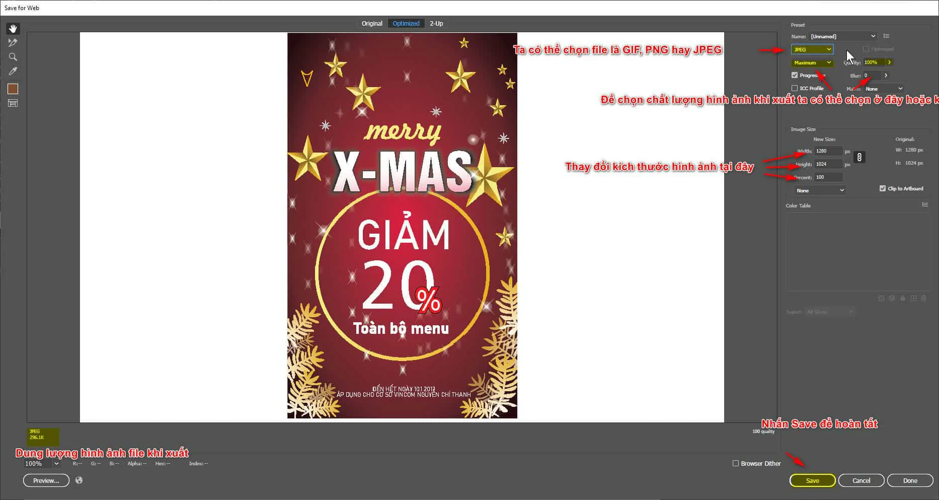 Cách xuất file Illustrator hiệu quả nhanh chóng và chính xác Xuất file Gif, PNG hoặc JPEG