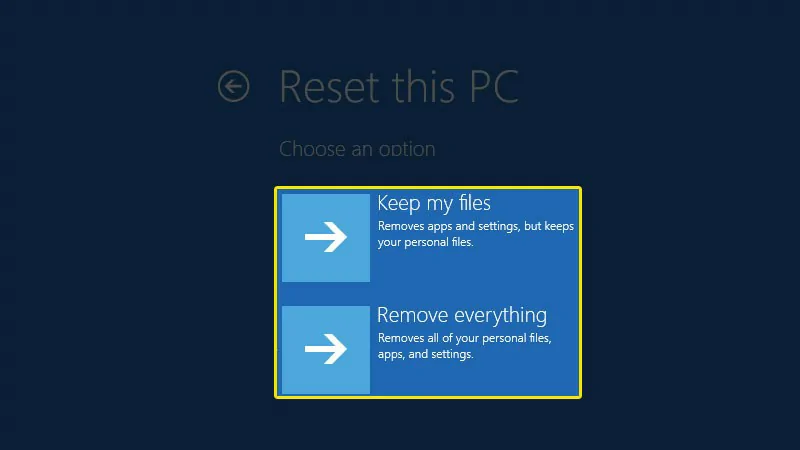 Cách Reset win 10 chi tiết nhất không mất dữ liệu Chọn cách xóa dữ liệu