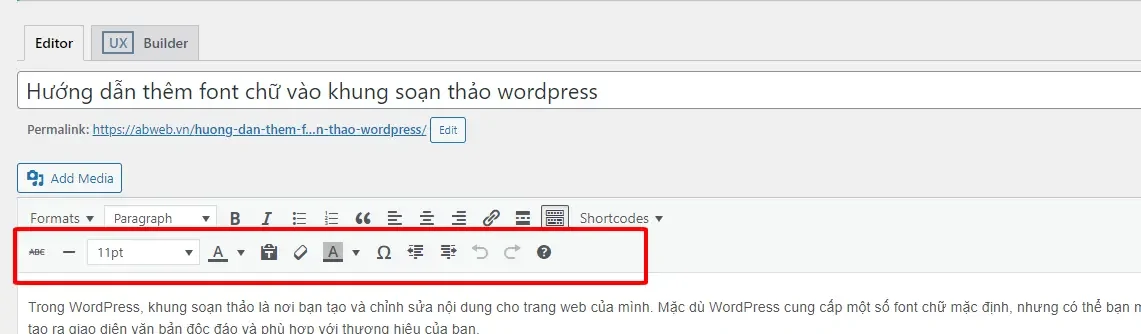 Cách thêm font chữ vào wordpress vùng soạn thảo văn bản Cách Thêm Font Chữ Vào Wordpress