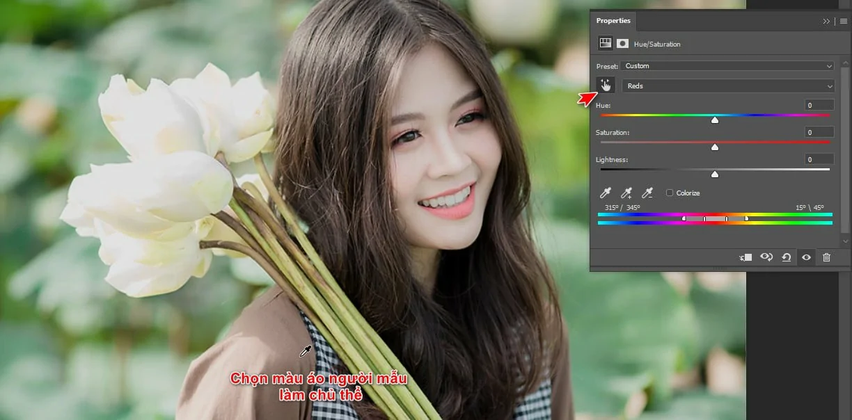Cách chỉnh màu trong Photoshop cực đẹp mới nhất 2022 Chọn màu muốn làm nổi bật trong bức hình