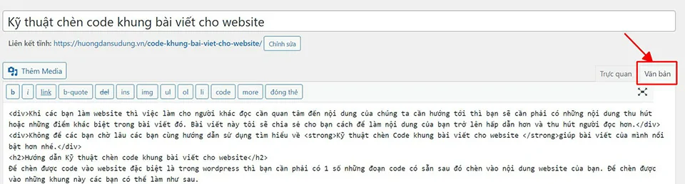 Kỹ thuật chèn code khung bài viết cho website Kỹ thuật chèn code khung bài viết cho website