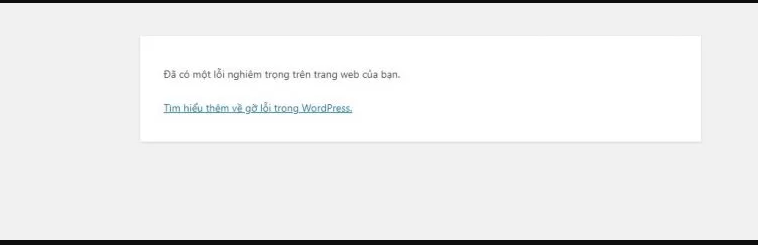 Hướng dẫn khắc phục ĐÃ CÓ MỘT LỖI NGHIÊM TRỌNG trên trang website của bạn Hướng dẫn khắc phục ĐÃ CÓ MỘT LỖI NGHIÊM TRỌNG trên trang website của bạn