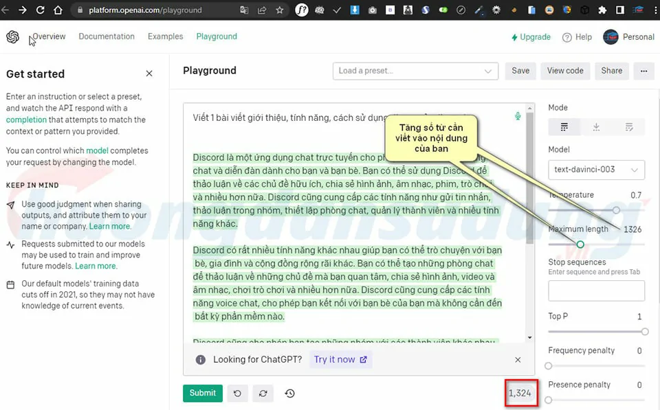 Cách tạo nội dung tự động bằng Playground Open Ai miễn phí 3 Image