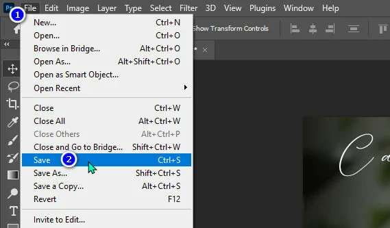 Cách lưu file trên Photoshop mới nhất 1 Cách lưu file bằng chức năng (Save) trên photoshop