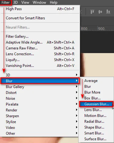 Sử dụng công cụ Gaussian Blur
